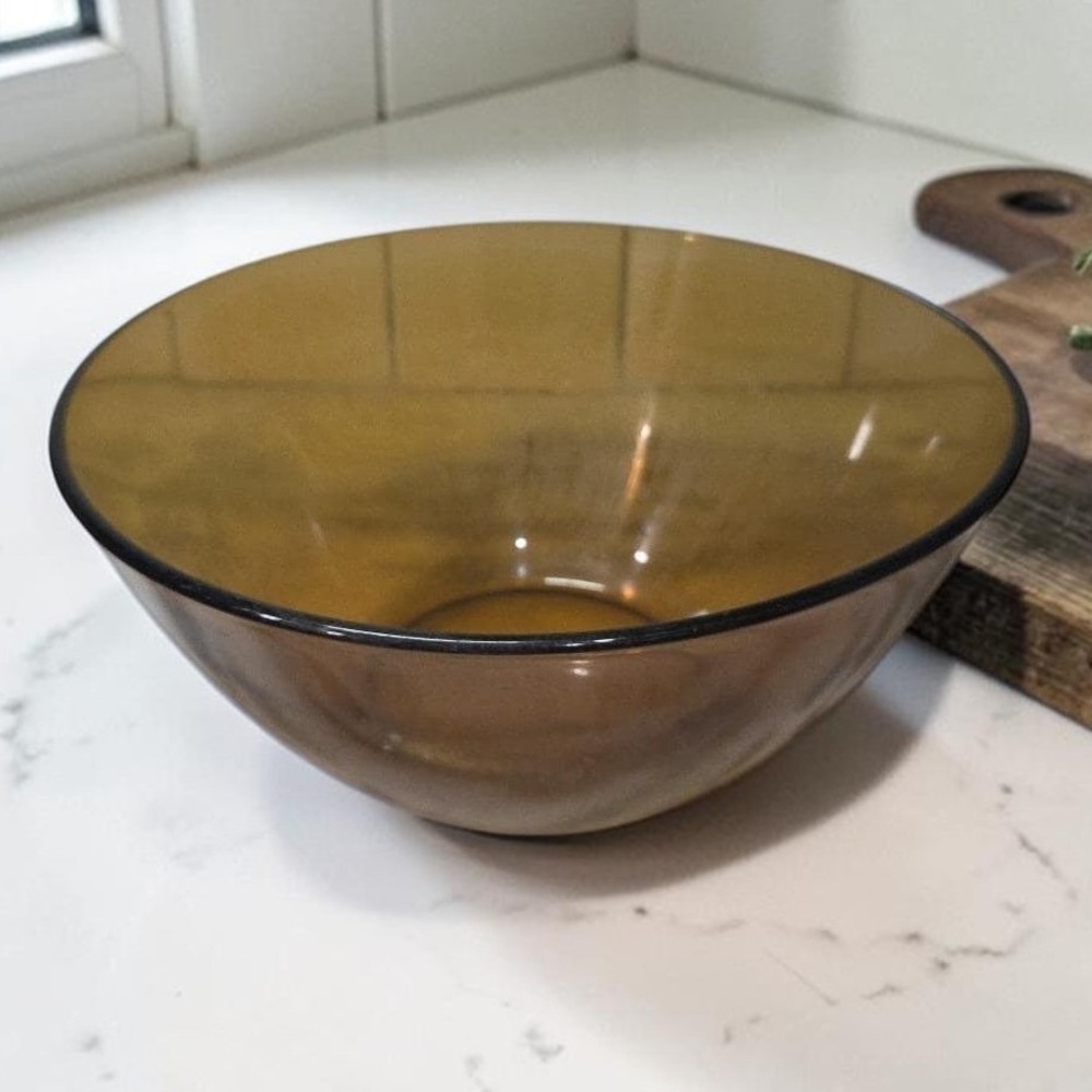 Arcopal Amber Glass Mixing Bowl,‎ Vintage MCM Kitchenware, Replacement Glassware